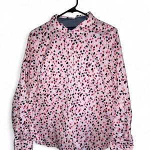 Tommy Hilfiger Pink and Black Heart Button Down Shirt